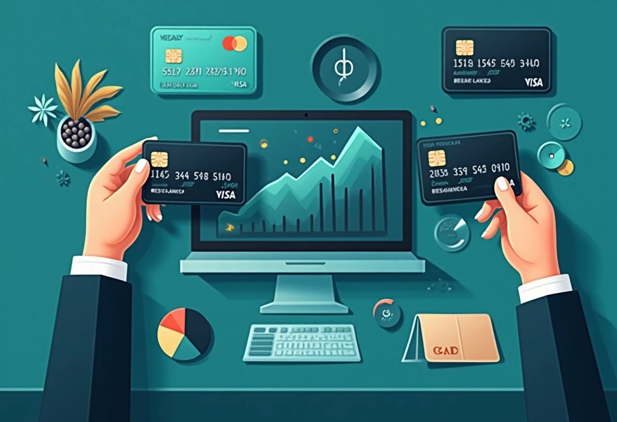 Illustration des cartes de crédit pour maximiser les récompenses