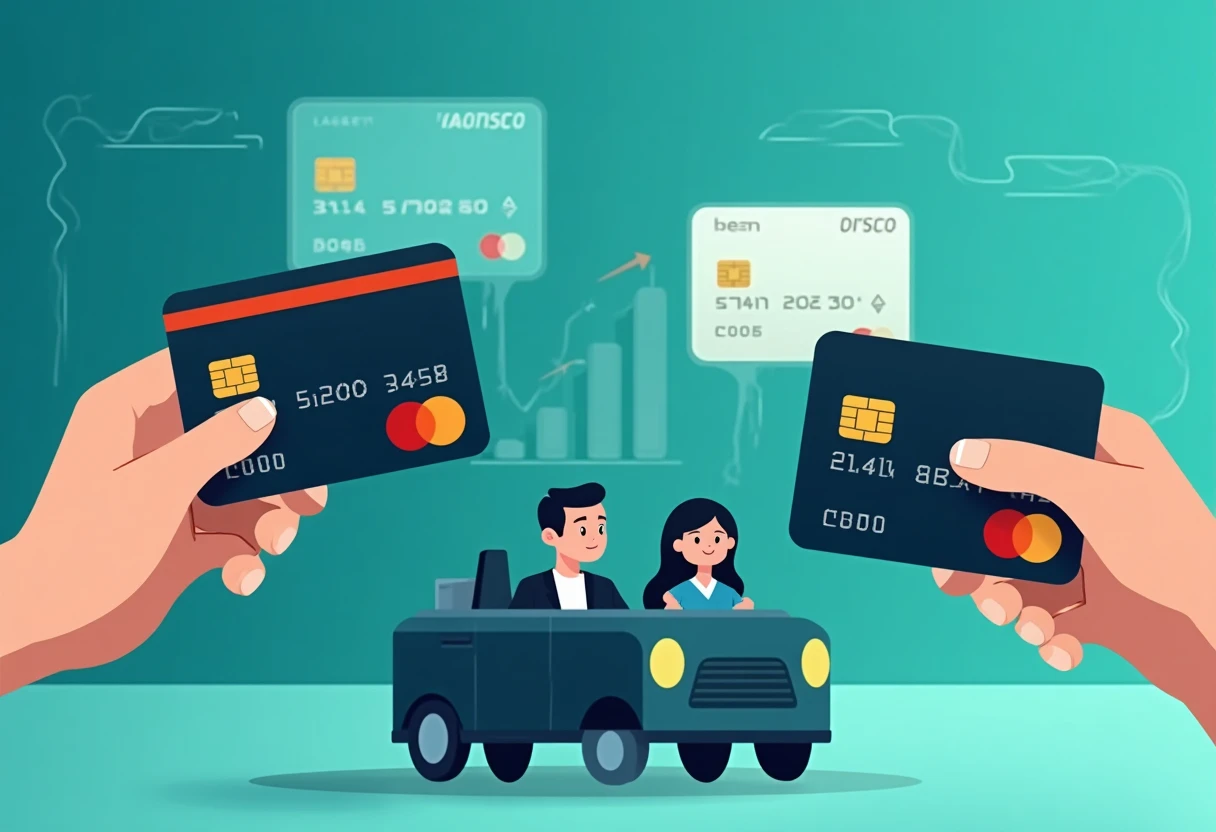 Illustration de cartes de crédit et récompenses