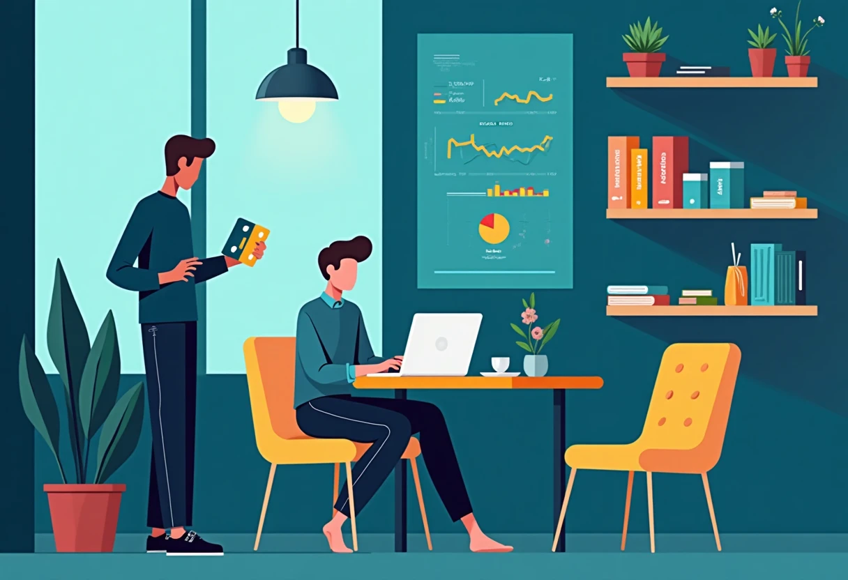 Freelancer travaillant avec des documents financiers