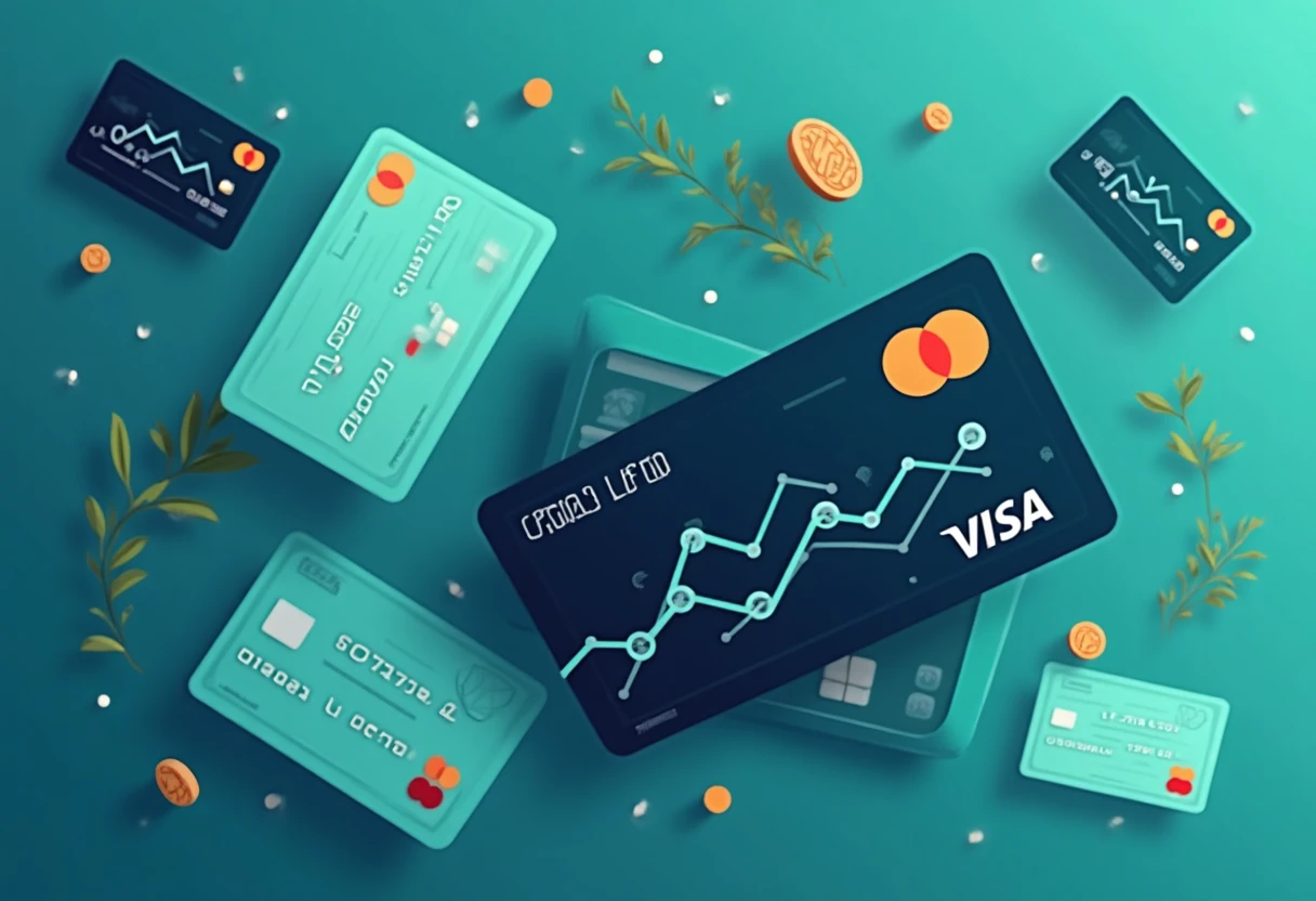 Ilustración de comparación de tarjetas de crédito